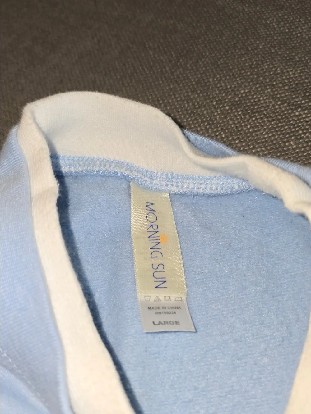Pastel Blue Polar Bear Embroidered Crewneck Sweatshirt